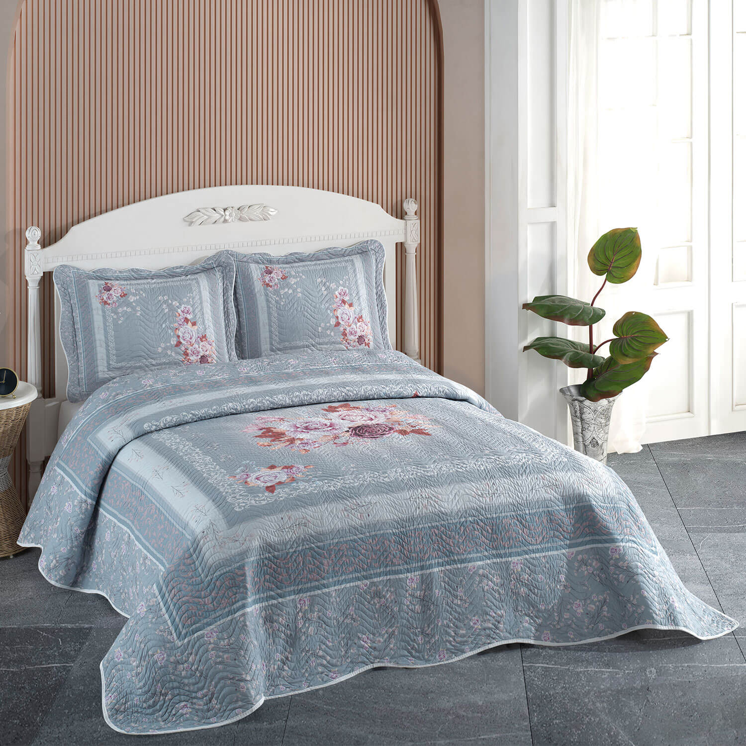 Örtüm Rosebel Çift Kişilik Kapitone Yatak Örtüsü