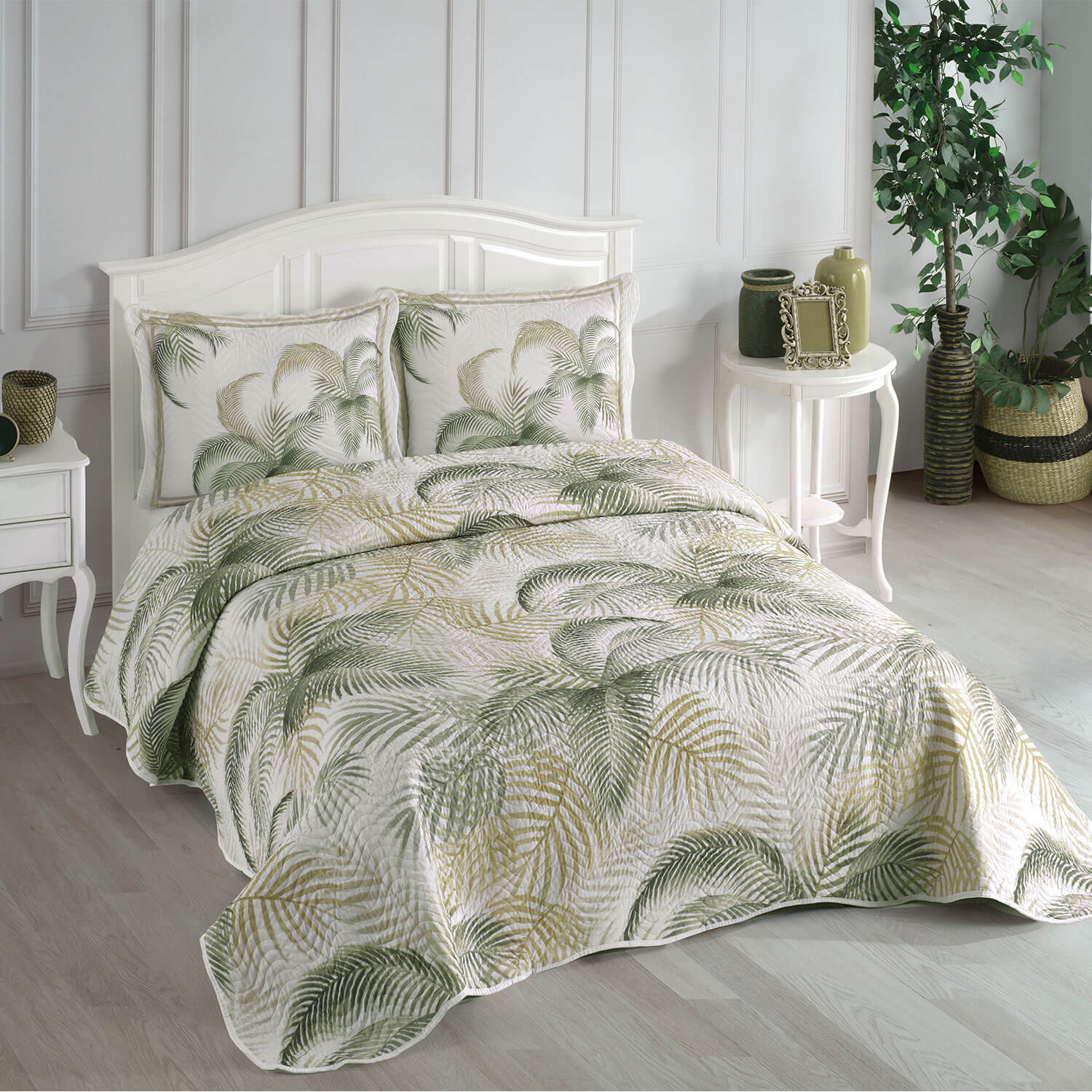 Örtüm Forest Kahve Çift Kişilik Kapitone Yatak Örtüsü