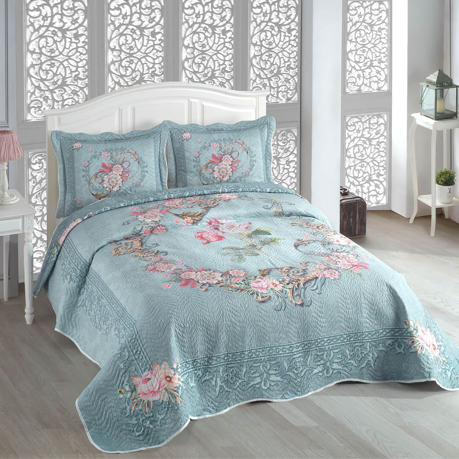 Örtüm Alice Çift Kişilik Kapitone Yatak Örtüsü